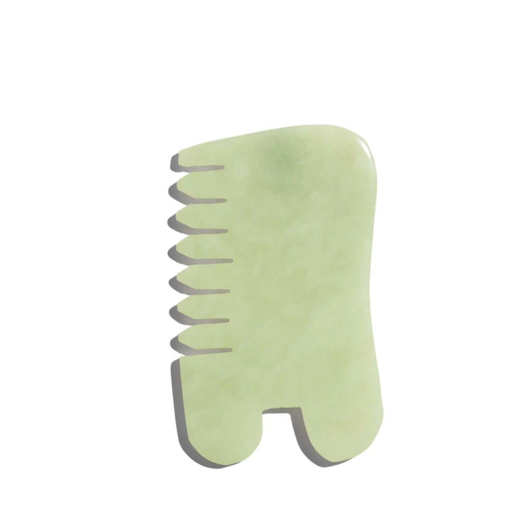 Earth Harbor | Island Jade Gemstone Gua Sha + Massaging Comb - Naturelle.fi