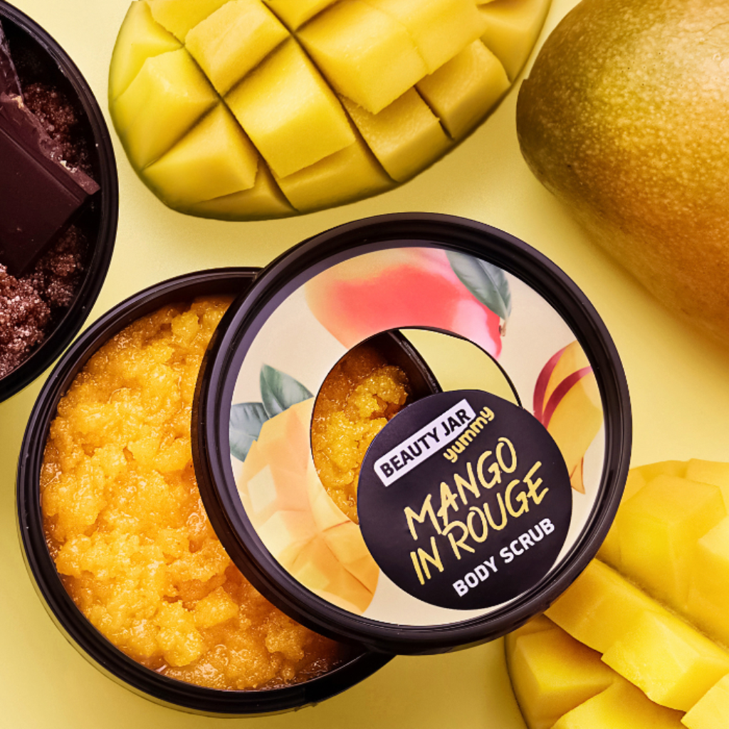Beauty Jar Yummy! | Mango in Rouge Repairing Body Scrub - Naturelle 